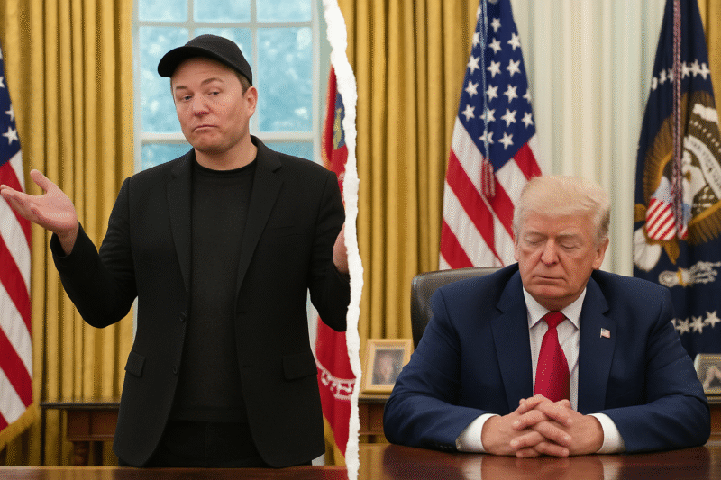 O Presidente Donald Trump e o bilionário Elon